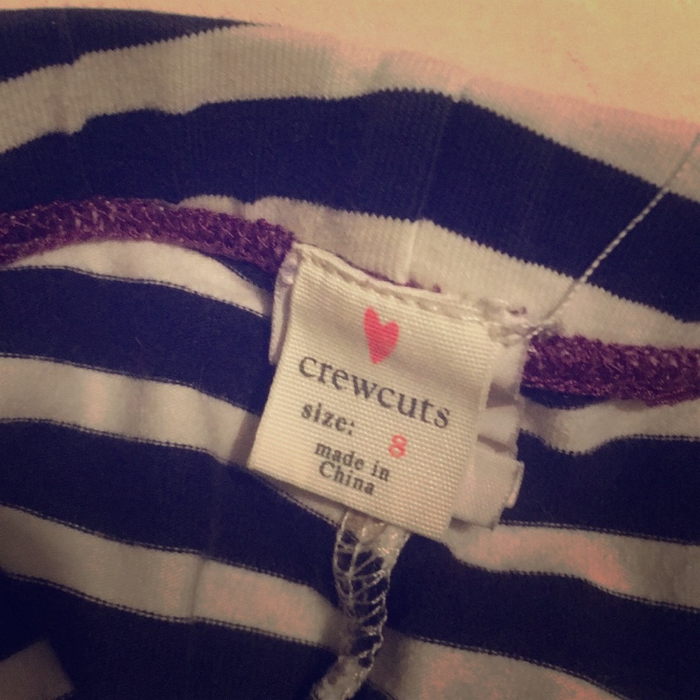 crewcuts navy and white leggings